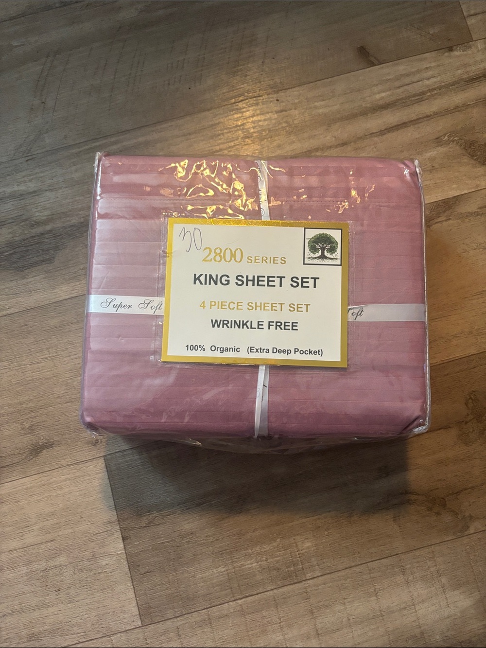King Sheet Set - Pink, Wrinkle Free